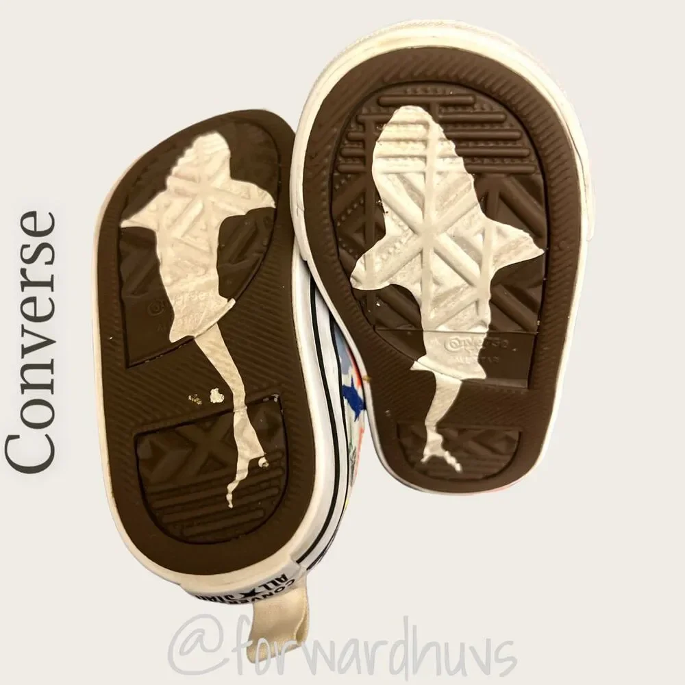 Converse Shark Print Hook & Loop Sneakers Toddler Size 5